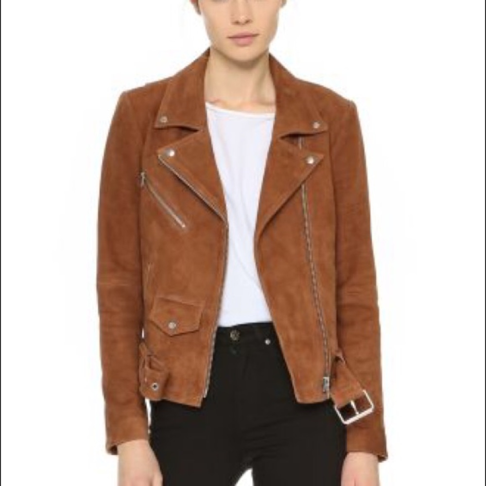 Veda goat Suède moto ‘Jayne’ jacket in camel
